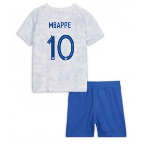 Francja Kylian Mbappe #10 Koszulka Wyjazdowych Dziecięca MŚ 2022 Krótki Rękaw (+ Krótkie spodenki)